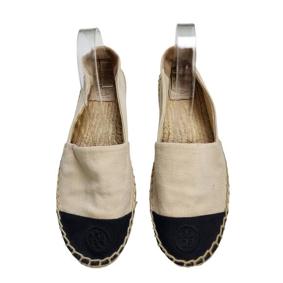 Tory Burch Womens Color Block Espadrille Flats Size 8.5 Casual Embossed Logo - Picture 1 of 10